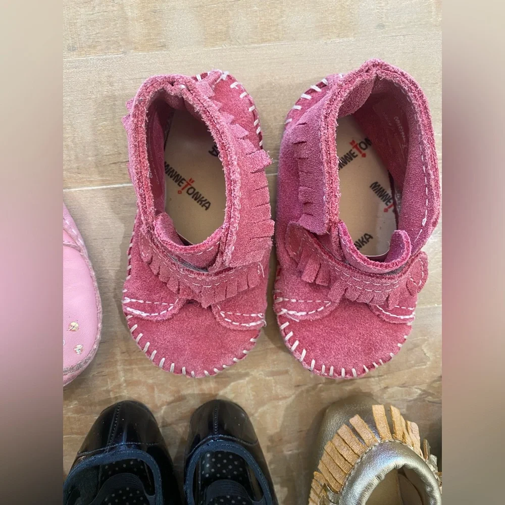 7 baby girl toddler moccasin shoes sandals slide on Stride Rite Baby Gap Romirus